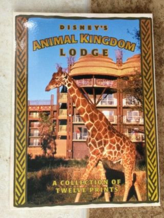 Disney Animal Kingdom 12 Postcard Prints In Folder 2 Oversize Hologram,  3 Other