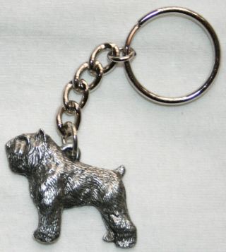 Bouvier Des Flandres Dog Pewter Keychain Key Chain Ring