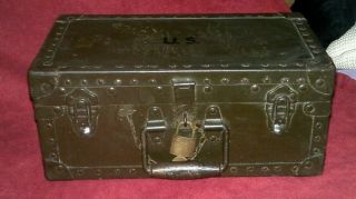 Vintage 1969 Military Army Issued Barber Kit Box With Lock No Contents