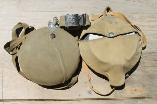 Vintage Boy Scout Canteen,  Mess Kit And Belt