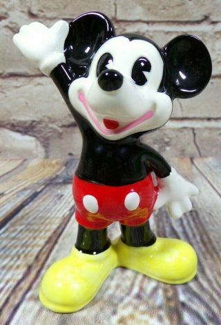 Vintage Painted Ceramic Walt Disney Japan Mickey Mouse Figure