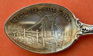 Rare Nantucket Massachusetts Old Mill Sterling Silver Souvenir Spoon