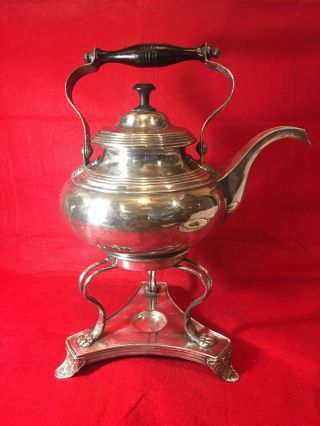 Silver Plate Teapot With Footed Warmer Stand — Plated Over Brass