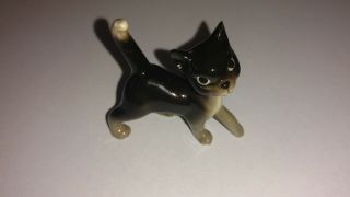 Vintage Hagen Renaker Adult Black Alley Cat Ceramic Animal Figurine Miniature
