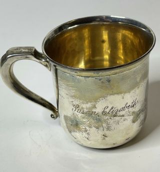 Vintage Webster Sterling Silver 4540 Mug Baby Cup Solid 3.  5 Oz 925 Antique Scrap