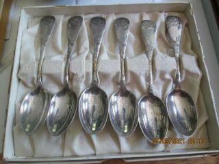 Antique Set 6 Sterling Silver Teaspoons 95 Grams