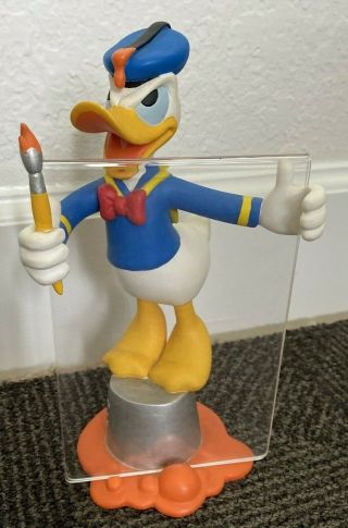 Disney China Donald Duck The Painter 9 " Tall Ceramic Figurine 4x6 Picture Frame