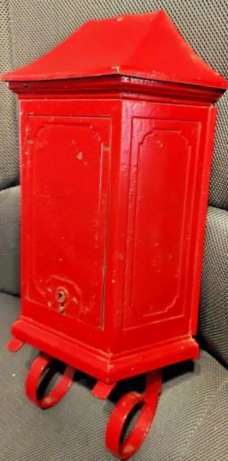Vintage Metal Wall Mount Mail Box Flip Top/ Front Door Design Patent No - 79099
