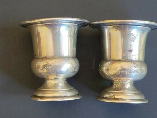 Set Of Two Vintage Tiffany & Co.  Sterling Silver Urn Cup Vase Pattern 2729