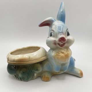 Vintage Walt Disney Thumper Planter Ceramic Figurine 7  Nursery Baby