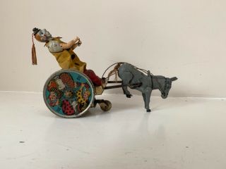 Vintage Lehmann Balky Mule Clown Tin Litho Wind Up Toy
