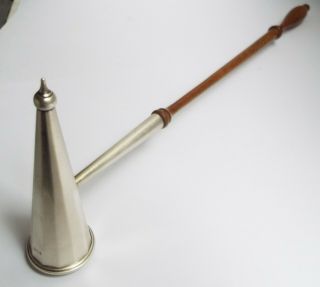 HANDSOME LARGE ENGLISH ANTIQUE VINTAGE 1990 SOLID STERLING SILVER CANDLE SNUFFER 2