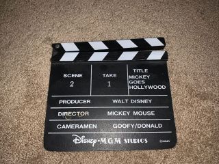 Vintage Disney Mgm Studios Mickey Goes To Hollywood Clapperboard Directors Slate