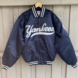 Vintage Majestic Satin Bomber Jacket York Yankees Mlb = Mens L