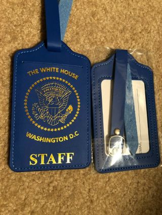 Gold Presidential Seal,  Blue White House Staff Luggage Tag (set Of Three Tags)