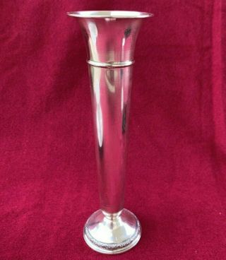 International Prelude Weighted Sterling Silver Trumpet Bud Vase 8 " H