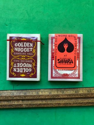 Rare Vintage Red Golden Nugget & Sahara Gambling Casino Playing Cards