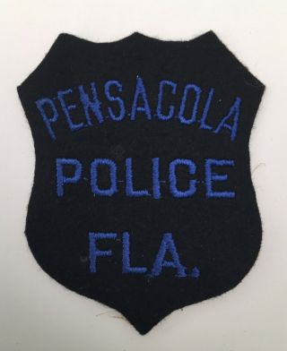 Pensacola Police,  Florida Old Felt Cheesecloth Shoulder Patch 1940s/50s Era