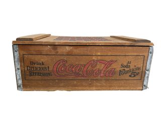 Vintage 1950’s Coca - Cola Wooden Box Crate With Checker Board Top