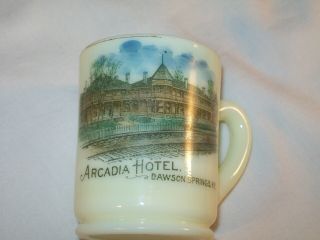 Scarce Early 1900s Arcadia Hotel Dawson Springs Kentucky Souvenir Mug
