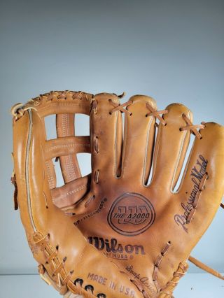 Vintage Wilson The A2000 Xxl 13 " Leather Ball Glove Rht Duel Hinge Pt 2722007
