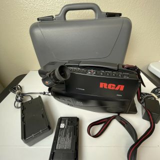 Rca Cc437 Vhs Analog Vintage Camcorder With Light,  Case And Charger -