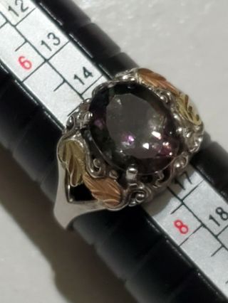 Vintage Mistyc Topaz Black Hills Sterling Silver 12k Gold Ring Size 7