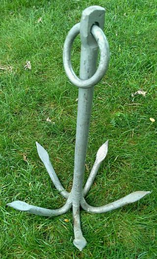 Vintage Antique Iron Maritime Nautical 5 Point Steel Boat Anchor Grappling Hook