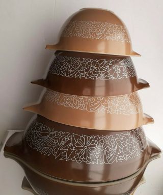 Vintage Pyrex Woodland Cinderella Nesting Mixing Bowls Set Of 4