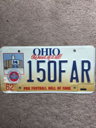 Ohio “pro Football Hall Of Fame” License Plate - Expired