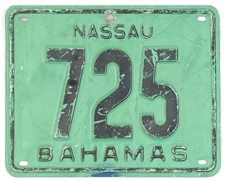 99 Cent 1990 Base Nassau Bahamas Motorcycle License Plate 725