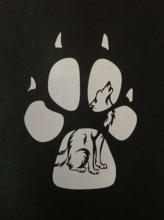 2 X Sled Dog Spirit Paw Siberian Husky Alaskan Malamute Wolf Stickers Decals