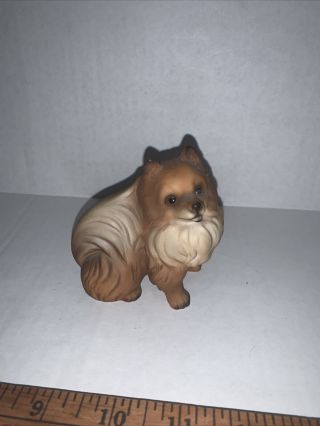 Pomeranian Figurine - Vintage Porcelain Ceramic Dog Figure Very Cute