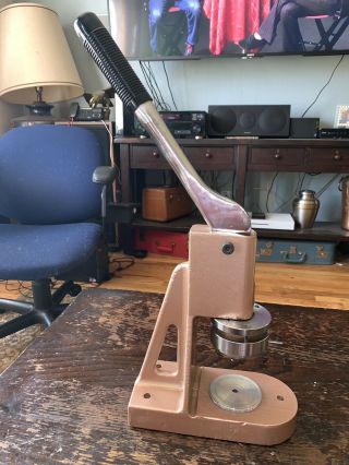 Vintage Heavy Duty Cast Iron/steel Button Press