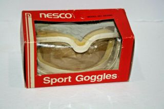 Vintage Nesco Sport Goggles Sk2000 Red White Blue Band Snowmobile Ski