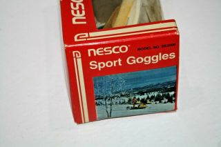 Vintage Nesco Sport Goggles SK2000 Red White Blue Band Snowmobile Ski 2