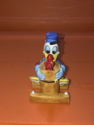 Vtg Walt Disney Productions Donald Duck Figurine Bird Watcher Telephone Pole 4”