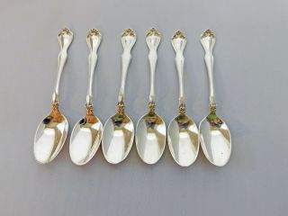 Set Of 6 Sterling Silver Westmorland George & Martha Washington Demitasse Spoons