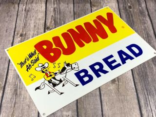 Vintage Bunny Bread Advertising Metal 12 " X 8 " Food General Store Gas & Oil Sign