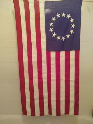 Vintage Bulldog Betsy Ross Flag,  Cotton,  Made In Usa