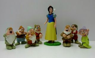 Vintage Walt Disney Snow White And The Seven Dwarfs 8 Figure Set Mattel