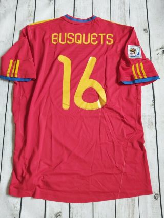 Spain Busquets 2010 Home Football Shirt World Cup Xl Men Vintage Barcelona