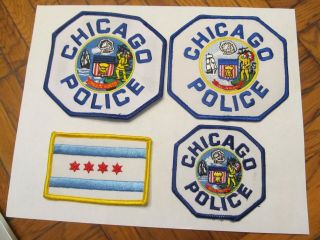 Illinois Chicago Police Patch Set Top 2 Diff Center Seals