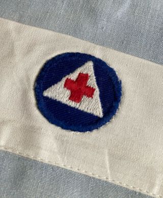 Vintage American Red Cross Volunteer Nurse Uniform Blue and White Hat 2