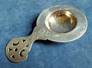 Large 6 " Russian Solid Silver Tea Strainer C1900