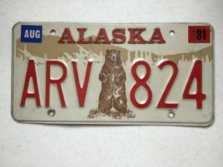 Vintage Alaska Bi - Centennial 1976 Standing Bear License Plate