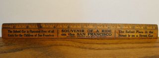 San Francisco Market Street Railway Co Byllesby Souvenir Ride School Car Ruler