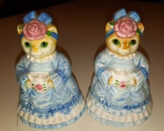 Vintage Otagiri Japan Ceramic Kitty Cat Salt & Pepper Shakers Anthropomorphic