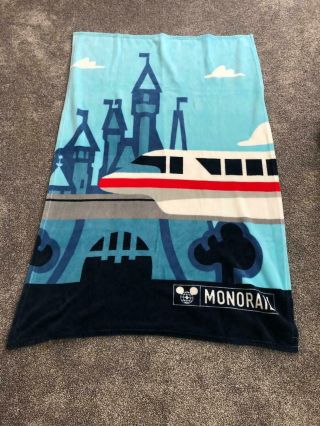 Monorail Polyester Blanket From Walt Disney World Soft 58in X 36in