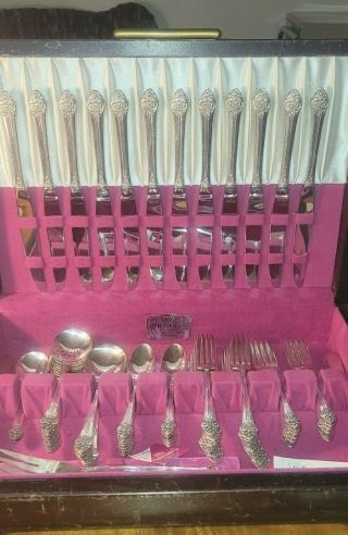 Vintage 1881 Rogers Oneida Plantation Silver Plated Flatware Service For 12